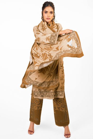 Alkaram FW-14-22-Beige Winter Collection 2022 Online Shopping